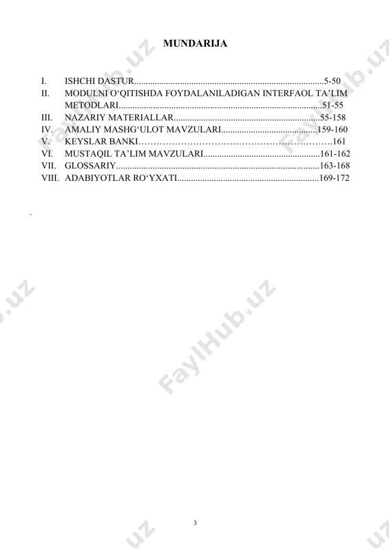 hafta o‘quv soatlari xajmi: jami: 222 shuningdek: ma’ruza 18 seminar 36*4 amaliy 18*4 reyting qayta o`zlashtirish 6 yo‘nalish nomi va shifri filologiya va tillarni o‘qitish (o‘zbek tili) 5120100 kursning predmeti va mazmuni: xalq og‘zaki ijodining xalq, millat qadriyatlari qatorida tutgan o‘rni. xalq og‘zaki ijodining tarixi va taraqqiyot bosqichlari. o‘zbek folklorining tarkibiy qismlari, janrlari, xalq ijodkorlari, folklorshunoslik faniga hissa qo‘shgan olimlar. respublika mustaqillikka erishganidan so‘ng xalq og‘zaki ijodiga va uni o‘rganishga bo‘lgan munosabatdagi ijobiy o‘zgarishlar, ularning natijalari. fan vazifalarining belgilanishi va ahamiyati. kursni o‘qitishning maqsadi va vazifalari: xalq og‘zaki ijodi namunalari sinkretik san'at sifatida xalq ma'naviy hayotida muhim o‘rin tutishini, unda o‘zbek xalqining asrlar davomidagi ijtimoiy, maishiy, madaniy hayoti o‘zining badiiy ifodasini topganini, xalqning o‘z vatani uchun iftixor tuyg‘usi aynan og‘zaki ijod zaminida tashkil etishini talabaga anglatish. fanni o‘qitishning vazifalari: talabalarning nazariy bilimlarini mustahkamlash, xalq og‘zaki ijodining sinkretik san'at ekanligini, yozma adabiyot va boshqa san'at turlaridan farqli jihatlarini ko‘rsatib berish, o‘zbek …