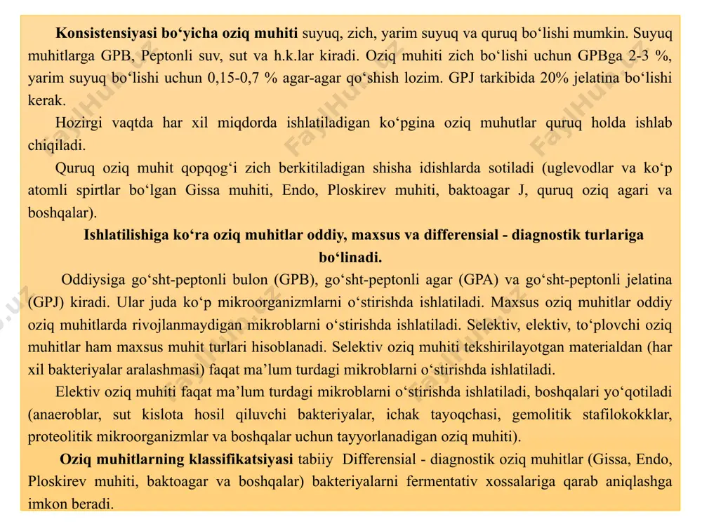 oziqa muhitlarini tayyorlash - Page 5