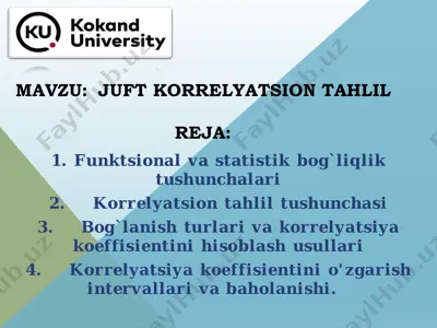 korrelyatsion tahlil — PDF