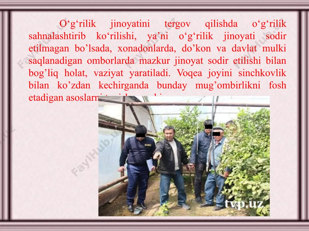 o’g’rilik jinoyatining kriminalistik tavsifi - Page 5