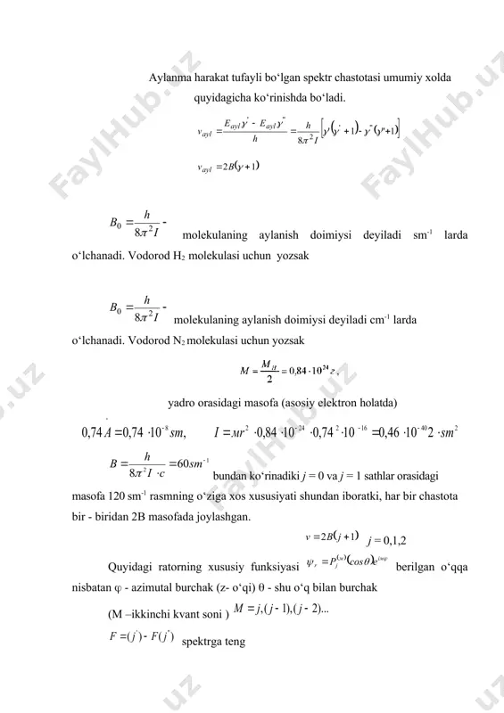 molekula aylanishining umumiy xarakteristikasi. chiziqli molekulalarning - Page 5