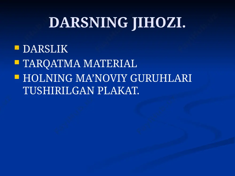 ol haqida umumiy ma’lumotga ega bo’lgach , mustahkamlash daqiqasiga o’tadilar. har bir guruhga holning ma’no turlarini klaster usuli yordamida izohlash topshiriladi. guruh sardorlari doskada izohlaydilar. to’liq javob bergan guruh rag’batlantiriladi. o’quvchilar baholanadi. uyga vazifa beriladi. audio1.wav image1.wmf
