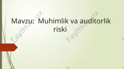 auditorlik riski — PPTX