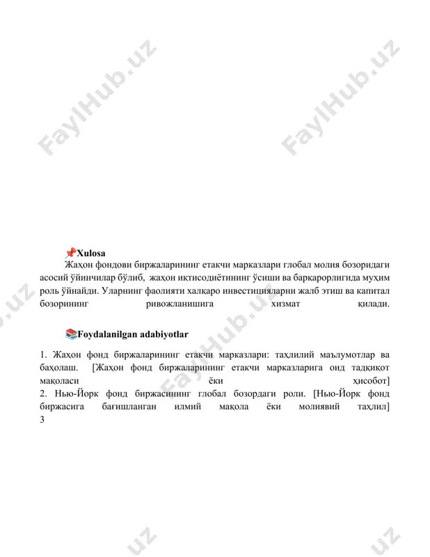jahon birja savdosining yetakchi markazlari - Page 5