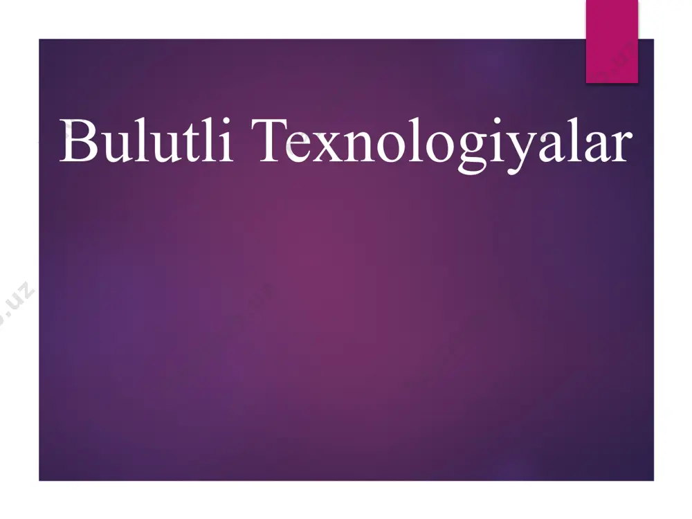 lar tarmoqda tarqatilgan ko'plab serverlarda saqlanadi va mijozlar, asosan uchinchi tomon tomonidan foydalanish uchun taqdim etiladi. o'zining maxsus serverlarida ma'lumotlarni saqlash uchun ushbu maqsadlar uchun maxsus sotib olingan yoki ijaraga olingan modeldan farqli o'laroq, serverlar soni yoki har qanday ichki tuzilishi umuman mijozga ko'rinmaydi. ma'lumotlar mijoz nuqtai nazaridan bitta yirik virtual serverni ifoda etadigan bulut deb nomlangan holda saqlanadi va qayta ishlanadi 5 bulutli texnologiyalar o’zi nima? aniqlashdan boshlaylik, chunki bulutli texnologiyalar foydalanuvchiga qurilmaga dasturlarni o'rnatmasdan ma'lumotlarga kirish imkoniyatini anglatadi, chunki barcha qo'llab-quvvatlovchilar serverlar tomonidan ta'minlanadi. bunday xizmatlar bepul va pullik bo'lishi mumkinligini bilish juda muhim va barchasi so'rovlarga bog'liq. bulutli texnologiyalardan foydalanish nimani anglatishini tushunish uchun ularning oddiy sharoitlardan farqini tushunishingiz kerak masalan, elektron pochta mijozi kompyuterga o'rnatilganda va barcha ma'lumotlar qattiq diskda saqlanganda elektron pochtani oling. bunday holda, foydalanuvchi fayllar bilan nima qilishni hal qiladi. agar biz brauzer orqali foydalanadigan pochta haqida gapiradigan bo'lsak, unda bu allaqachon texnologiya. …