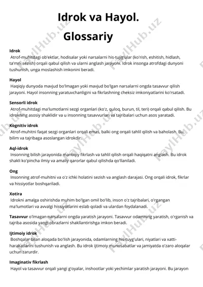 idrok va hayol — PDF