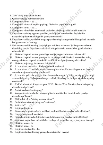 kompyuter viruslari va axborot muhofazasi — DOCX