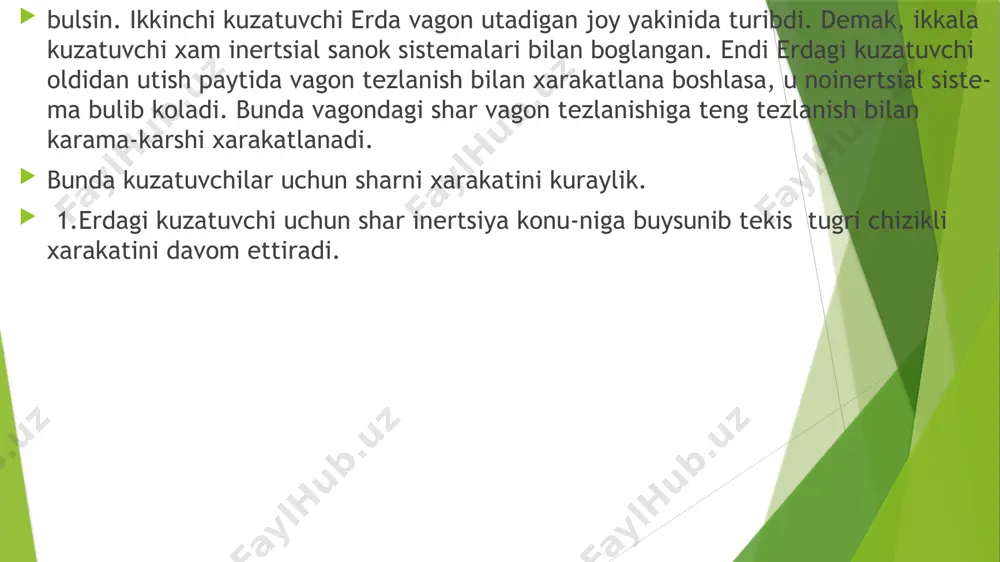 inersiya kuchlari. noinersial sanoq tizimi - Page 5