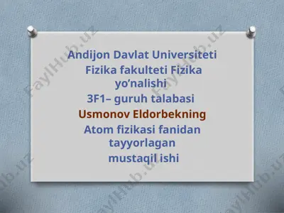 atomlar teoriyasi — PPTX