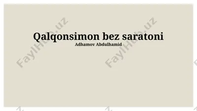 qalqonsimon bez saratoni — PPTX