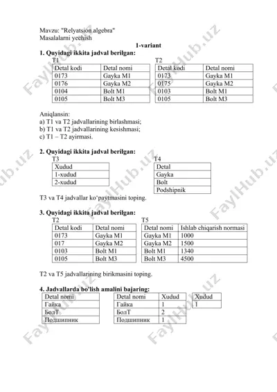 relyatsion algebra — DOCX