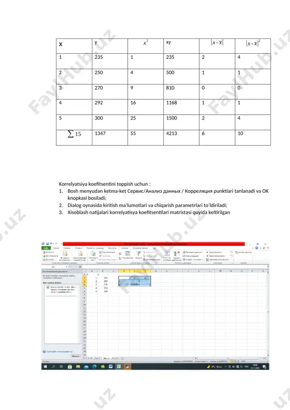 ekonometrika fanidan laboratoriya ishi - Page 3
