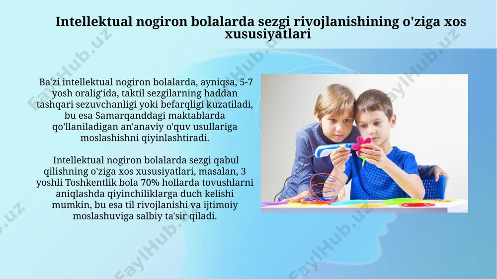 aqli zaif bola sensor tarbiyasida sezgi a’zolarini takomillashtirish yo‘llari - Page 4