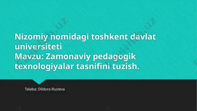 zamonaviy pedagogika texnologiyalari — PPTX
