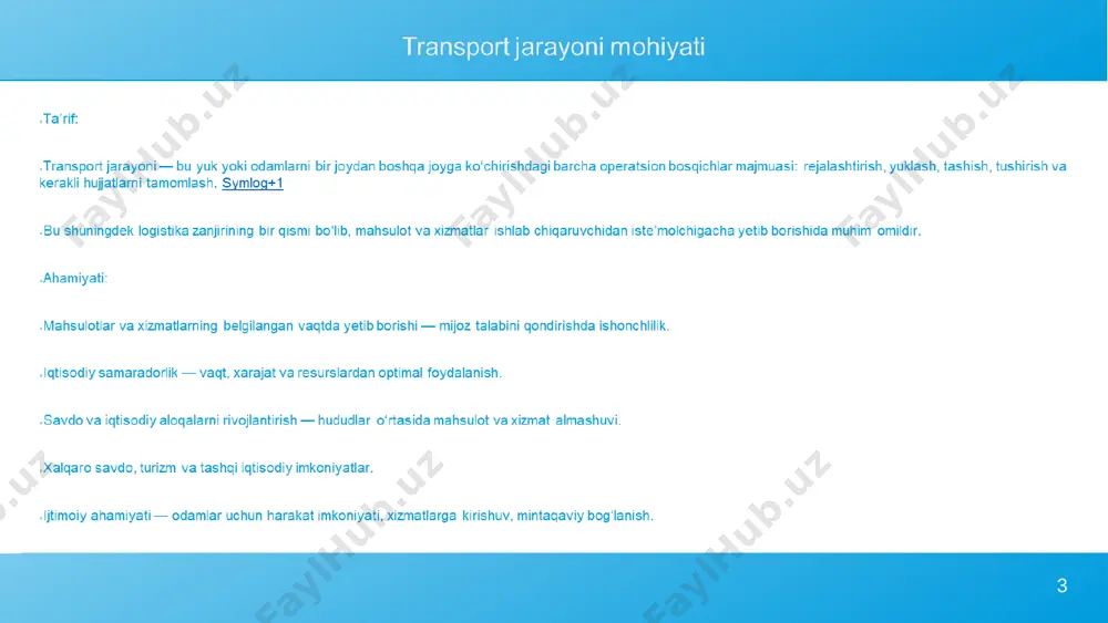 transport jarayoni va transport tizimi - Page 3