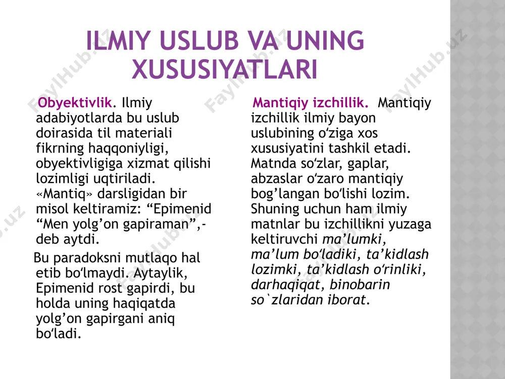 adabiy til uslublari. ilmiy uslub. - Page 5