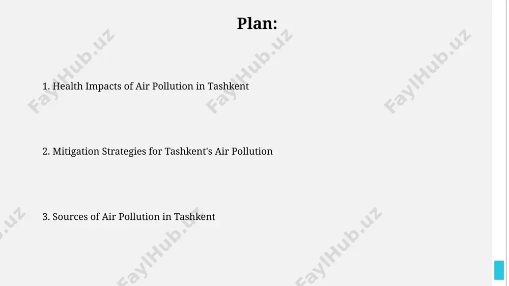 % of tashkent residents support stricter emission regulations for vehicles, demonstrating a strong community desire for improved air quality and a willingness to participate in achieving cleaner air targets through policy advocacy. sources of air pollution in tashkent industrial emissions from approximately 200 factories and plants located within and surrounding tashkent release substantial amounts of sulfur dioxide (so2) and other harmful gases, posing a considerable threat to public health. tashkent's air quality is significantly impacted by vehicular emissions, with over 1 million registered vehicles contributing to a substantial portion of pm2.5 and nox pollutants, exceeding who guideline levels on many days. environmental consequences the high levels of sulfur dioxide and nitrogen oxides in tashkent's air contribute to acid rain, damaging vegetation, particularly impacting the city's approximately 1000 hectares of green spaces and impacting biodiversity. air pollution in tashkent contributes to a significant reduction in visibility, with average annual visibility dropping …