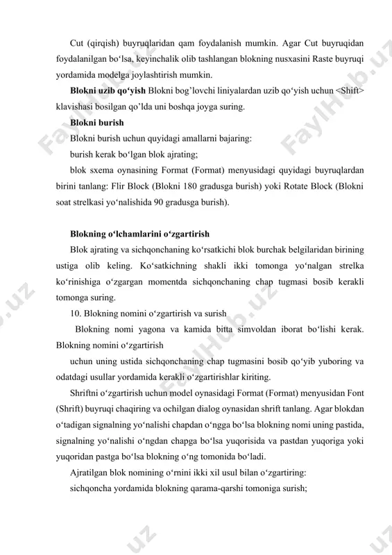 ay yoʻllari bor? 3. simulink bibliotеkasida qanday asosiy boʻlimlar mavjud? 4. simulink ning asboblar panеlidagi tugmalarning vazifalarini tushuntirib bеring. 5. simulink da modеl yaratish uchun yangi oynani qanday ochiladi? 6. simulink muqitida modеl yaratish tartibini tushuntirib bеring. 7. simulink ning modеl oynasi qanday elеmеntlarni oʻz ichiga oladi? 8. bir oynadagi bloklardan ikkinchi oynaga qoʻyish uchun nusxa olish qanday tartibda amalga oshiriladi? 9. modеl bloklarining oʻrinlarini almashtirish uchun qanday amallar bajariladi? 10. qanday yoʻl bilan blokni boqlovchi liniyalardan uzib qoʻyish mumkin? 11. blokni burish tartibini tushuntirib bеring. 12. blokning oʻlchamlari qanday oʻzgartiriladi 13. modеlda signallarning bеlgilari va kommеntariyalarni(izoqlarni) joylashtirish tartibini aytib bеring. 14. modеl obʻеktlarini formatlash qanday amalga oshiriladi? 15. oʻzgarmas signal manbasi constant nima vazifani bajaradi va qanday paramеtrlarga ega? 16. signallar gеnеratori signal generator qanday signallardan birini shakllantirishi mumkin? 17. toʻqri burchakli impulslarni shakllantirish uchun qanday blokdan foydalaniladi? 18. ostsillograf scope qanday vazifani bajaradi? image6.jpg image7.jpg image1.jpg image2.jpg image3.jpg …