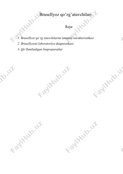 brusellyoz qo’zg’atuvchilari — DOCX