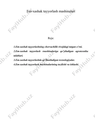 em-xashak tayyorlash mashinalari — DOC