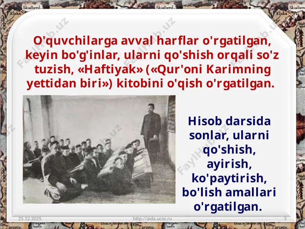 ashtarhoniylar davrida ma'naviy-ma'rifiy, madaniy hayot 8-sinf - Page 5