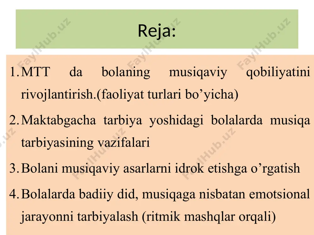 rda ham go‘zallik vazifalari: - estetik did va hissiyotni shakllantirish; - hayotda go‘zallik tushunchasini to‘liqligicha anglashni o‘rgatish; - bolalarga badiiy ijodkorlikni shakllantirish; bolalarda go‘zallikni o‘z hayotlariga, o‘z faoliyatlariga olib kirishni o‘rgatish emotsiya (frans. lot. — larzaga keltiraman, hayajonlantiraman) — odamlarning tashqi va ichki xususiyatlar taʼsiriga nisbatan muassasa - davlat boshqaruvining maxsus masalalarini ko’rib chiqadigan va hal qiladigan ijro etuvchi organ… inson so'zining lug'aviy ma'nosi "unutguvchi" demakdir… muassasa so’zining lug’aviy ma’nosi biz “asosiy estetik belgi” deb atagan narsa ko’proq pafos deb yuritiladi. pafos deganda, tasvirlanayotgan xarakterlarni milliy va umuminsoniy ahamiyatini e’tiborda tutgan holda g’oyaviy-hissiy idrok etish hamda baholash natijasi o’laroq, yuzaga kelgan, asarning butun to’qimasiga singdirib yuborilgan ruh tushuniladi. o’qitish - bu turli usullar tizimi bo’lib, o’quv-innovatsion materiallardan foydalanish orqali belgilangan maqsadga erishish uchun nazariy dars va amaliy mashg’ulotlar paytida qo’llaniladigan usullar majmuasidir. o’qitish... metodika– pedagogikani o’qitish qonuniyatlari, qoidalari, tashkil etish shakllari, amalga oshirish va natijalari nazorat qilib baholash metod hamda …