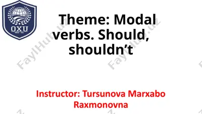 modal verbs. should, shouldn’t — PPTX