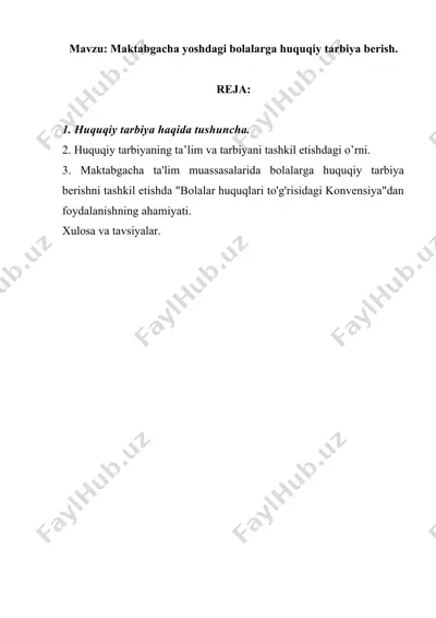 huquqiy tarbiya berish — DOC