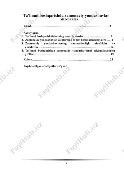 ta’limni boshqarishda zamonaviy yondashuvlar — DOCX
