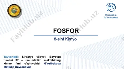 fosfor — PPT