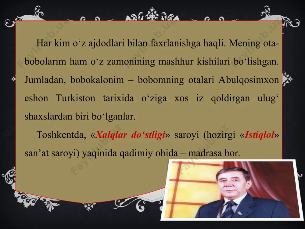 qin kitobim turli tillarda ikki milliondan ko‘proq nusxada nashr etildi. ular orasida kitobxon uzoq vaqt eslab yuradigan asarlar bo‘lsa, o‘quvchi qaysidir satrlarni o‘qiganda ko‘ziga yosh kelsa, qayerdadir mazza qilib kulsa, hayajonga tushsa, men uchun bundan ortiq quvonch yo‘q. inson haqida yozishga, xalqimizning sodda-donishmandligi, sabr-qanoatini tasvirlashga urindim. yaratganga shukr, oilam ijod mashaqqatini chuqur anglaydi. umr yo‘ldoshim – pedagog. ikki farzandim, besh nabiram bor. hamisha bir orzu bilan yashayman. shunaqa kitob yozsangki, uni o‘qigan kitobxon, hamma narsani unutsa, asar qahramonlari hayoti bilan yashasa. kitobni o‘qib bo‘lgan kuni kechasi bilan uxlolmay, to‘lg‘onib chiqsa. oradan yillar o‘tib asarni qaytadan qo‘liga olganda tag‘in hayajonlansa... eng katta orzum – shu.