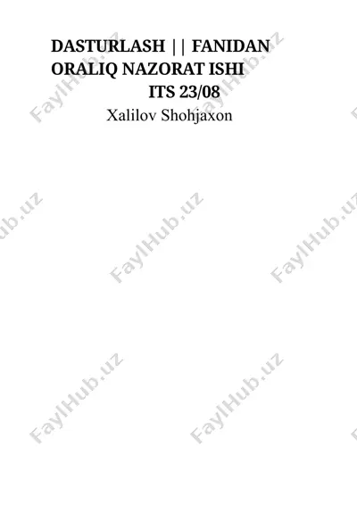 dasturlash fanidan oraliq nazorat ishi — DOCX