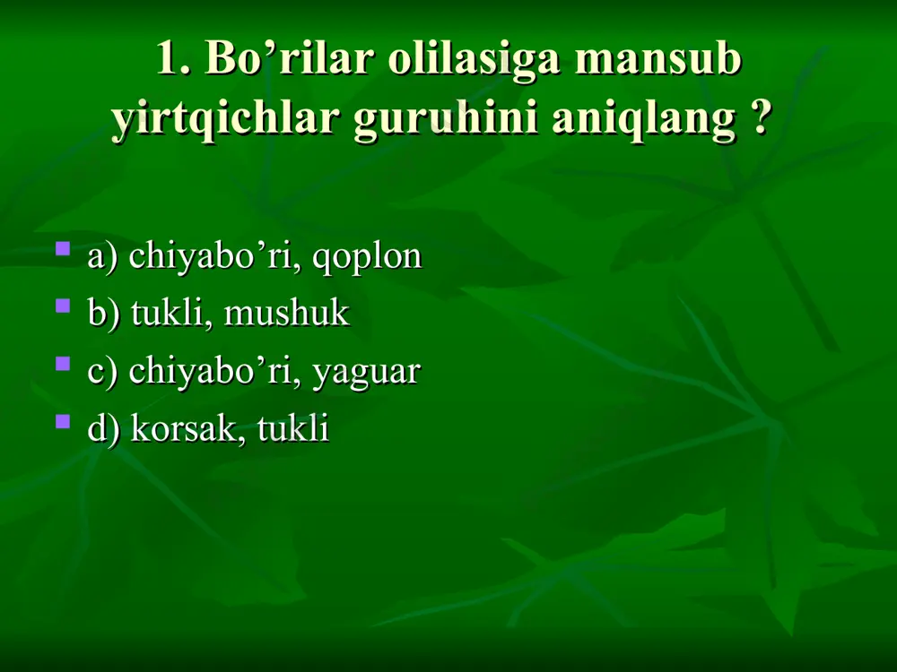 sutemizuvchilar sinfi testlari - Page 5