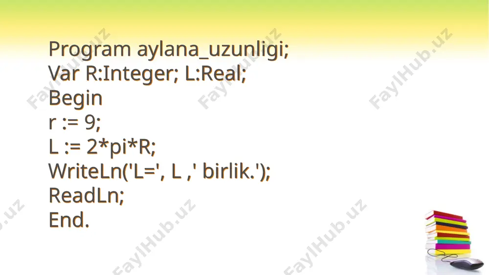chiziqli, o’tish va tarmoqlanish, takrorlanish operatorlari - Page 5