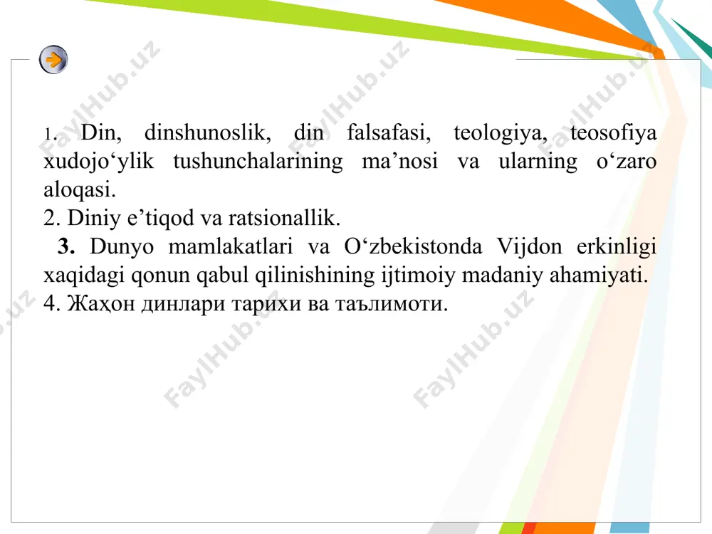 zilganidan kelib chiqib, uning vatani midiya (hozirgi eron hududi) deb hisoblaydilar. koʼpchilik tarixchilar esa “аvesto”da xorazm zardushtning vatani, аxura–mazda bilan aloqa bogʼlangan va ozarxurra (muqaddas olov) birinchi bor yoqilgan joy ekani qayd qilinganiga asoslanib, xorazmni eʼtirof etadilar. zardushtiylik dafn marosimi oʼziga xos boʼlib, oʼlganlar bir necha past, baland “sukut minoralari”– daxmalarga solinadi, u yerda murdalarning goʼshtlarini qushlar yeb, suyaklarini tozalaydi. goʼshtdan tozalangan suyaklar maxsus sopol idishlar – “ossuariy”larga olinadi. zardushtiylik dini jahon miqyosida eng qadimgi dinlardan biri hisoblanib, miloddan avvalgi vii-vi asrlarda markaziy osiyo, ozarbayjon, eron va kichik osiyo xalqlari unga eʼtiqod qilganlar. “аvesto” zardushtiylikning asosiy manbasi va muqaddas kitobi hisoblanadi. dualistik dinlarning eng yirigi boʼlgan moniylikka surayk ibn fatak (216 – 276) tomonidan asos solingan. uning arabiylashtirilgan toʼliq nomi x–asr arab manbalarida moniy – surayk ibn fatak shaklida zikr qilingan. ushbu din qadimgi bobil dinlari, yahudiylik, xristianlik, buddaviylik va zardushtiylikning diniy taʼlimotlari asosida vujudga kelgan. oʼz davrida moniylik gʼarbda …