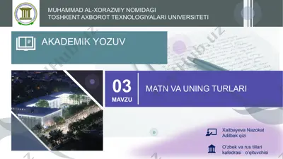 matn va uning turlari — PPTX