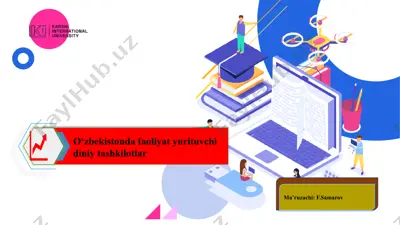o‘zbekistonda faoliyat yurituvchi diniy tashkilotlar — PPTX