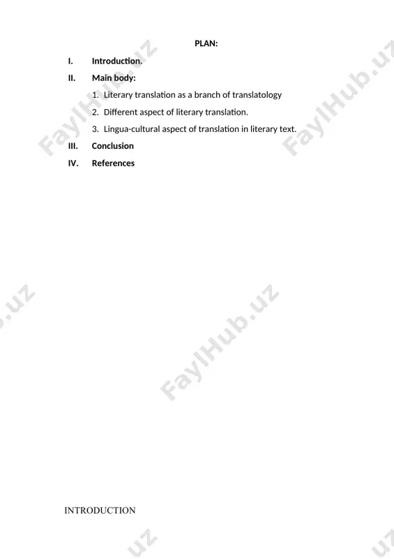 r the translator. when cultural differences exist between the two languages, it is extremely difficult to achieve a successful transfer. as we know from linguistics courses english and uzbek languages are culturally different. in other words they belong to different cultures. that is why translators come across some difficulties in terms of lingua-culture. the dissertation paper is devoted to the problem of lingua-cultural features of uzbek literary translation into english in modern linguistics. topicality of the topic of the research is determined the following factors: · necessity of investigating linguo-cultural aspect of literary translation; · necessity of analyzing of uzbek cultural aspect in literary text into english language; · necessity of finding problems and features of lingua-cultural aspect of these two languages in literary translation. problem developed status. the following scholars worked on this field of science such as v.a. maslova., baker, katan “translating cultures”, mayoral, molina, newmark “textbook of …