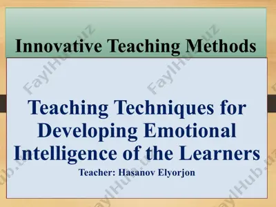 teaching techniques for developing emotional intelligence — PPTX