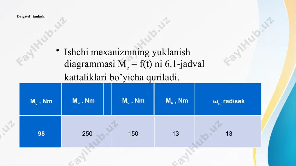 elektr yuritma fanidan kurs loyihasi taqdimoti - Page 4