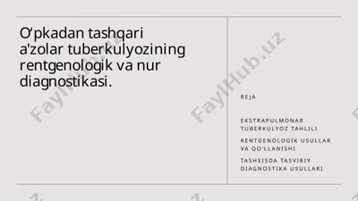 ekstrapulmonar tuberkulyozning rentgenologik va nur diagnostikasi — PPTX