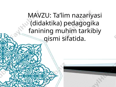 ta’lim nazariyasi (didaktika) — PPTX