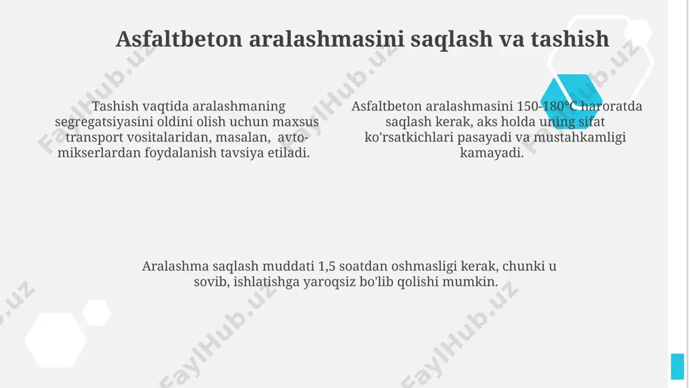 quyma asfaltbeton qorishmasini tayorlash - Page 4