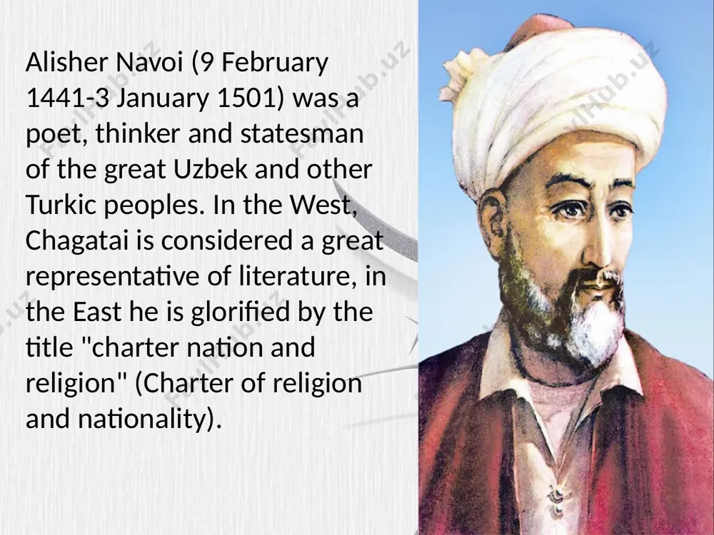 ce, arabic and persian under the tutelage of scribes, studies many historical and literary works, begins to be interested in science, poetry. for his daredevils and bravery, he receives the nickname "babur" ("lion") from an early age. babur follows the path of his father, exalts the famous sufi — khoja ahror and grows up in the spirit of his sect, remaining faithful to this belief until the end of his life. later, in the work" baburnoma", babur hoja emphasizes that the spirit of ahror has repeatedly saved him from inevitable destruction, illness and helplessness, guided him in the most difficult conditions. after his father died tragically in axsy untimely, at the age of 39, the eldest child of the family, 12-year-old babur, ascends the throne as crown prince (june 1494). babur began writing ruboi and ghazals at the age of 18-19. his novel" i did not find "is associated with …