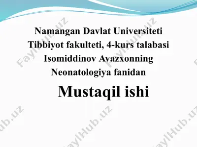 neonatologiya fanidan nekrotik enterokolit (nek) — PPTX