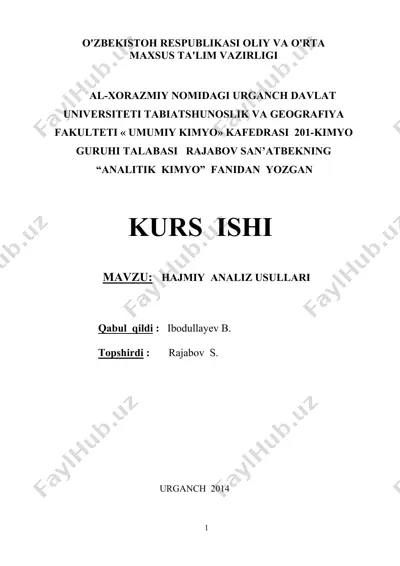 hajmiy analiz usullari — DOC