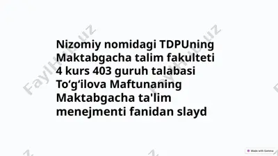 maktabgacha ta'lim muassasasida uslubchi faoliyat — PPTX