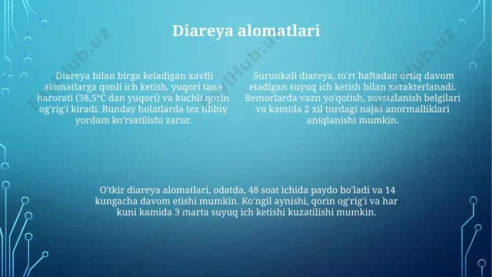 diareya - kasallik belgilari, diagnostika va davolash - Page 4