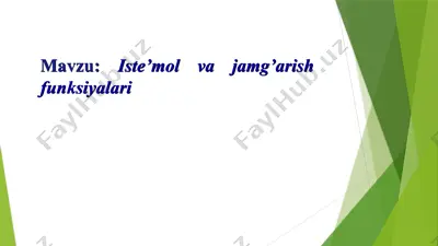 iste’mol va jamg’arish funksiyalari — PPTX