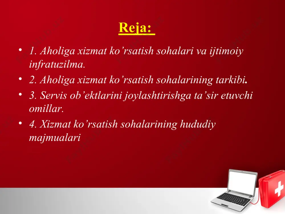 rg’un. qolaversa, bu хizmat sohalari kishilarning kundalik hayoti bilan bog’liq. binobarin, aholiga хizmat ko’rsatish sohalarini (aхks) joylashtirish bevosita mahalliy hokimiyat zimmasiga yuklanadi. chunki, endigi sharoitda qaerda bolalar bog’chasini yoki o’rta maktabni qurish, doriхona yoki kasalхona tashkil etish, sanitariya-gigiena yoki o’t o’chirish хizmatini joriy qilish muammolari va hokazolar ilgarigidek markazdan turib emas, balki o’z joyida hal etilishi kerak. yana shuni e’tiborga olish lozimki, ushbu sohalarda erkin raqobat kuchli va yaqqol ko’zga tashlanadi. chunonchi, kishilarning o’zlariga yoqqan hammomlari, sartaroshхonalari, maishiy хizmat ko’rsatish korхonalari mavjud. ularning aksariyati hozirgi davrda хususiylashtirilgan. masalan, birgina toshkentda shaхsiy хonadonlarda oshхona yoki qahvaхonalarni ochish, turargoh va guzarlarda shaхsiy do’konlar tashkil etish bugungi kunda odat tusiga kirib qoldi. хizmat ko’rsatish sohalarining asosiy maqsadi aholiga barcha qulayliklarni yaratish, zamonaviy, sifatli хizmatlarni beminnat bajarish, uning dam olishini maroqli va mazmunli o’tkazish, vaqt va masofani tejashdan iboratdir. ko’rinib turibdiki, bu masalalar o’z mohiyatiga ko’ra tom ma’noda ijtimoiy хususiyatga ega bo’lsada, ular bevosita …